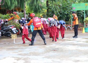 Kala Murid SD di Lutim  Dibekali  Edukasi Mitigasi Bencana