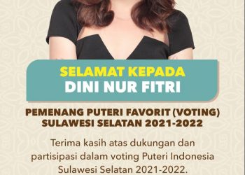 Lebih Dekat Dengan Dini Nur Fitri, Pemenang Putri  Favorit Sulsel 2021-2022