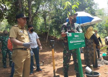 Pangdam XIV Hasanuddin- Bupati Lutim Tanam Pohon di Nursery PT. Vale