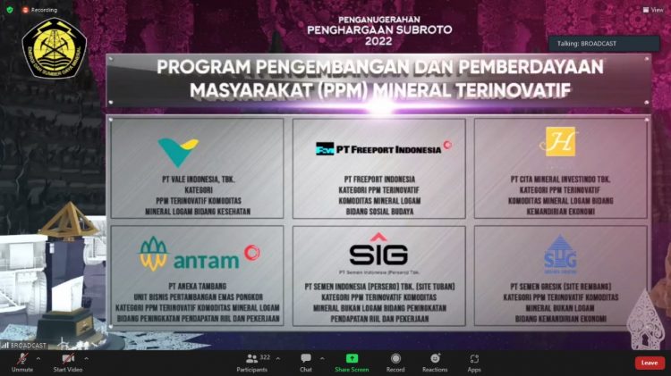 PT Vale Sabet Penghargaan Subroto Award Atas Inovasi PPM Bidang Kesehatan