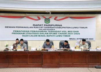 Begini Jalannya Paripurna Pendalaman dan Pemaparan Visi Misi Cawabup Lutim