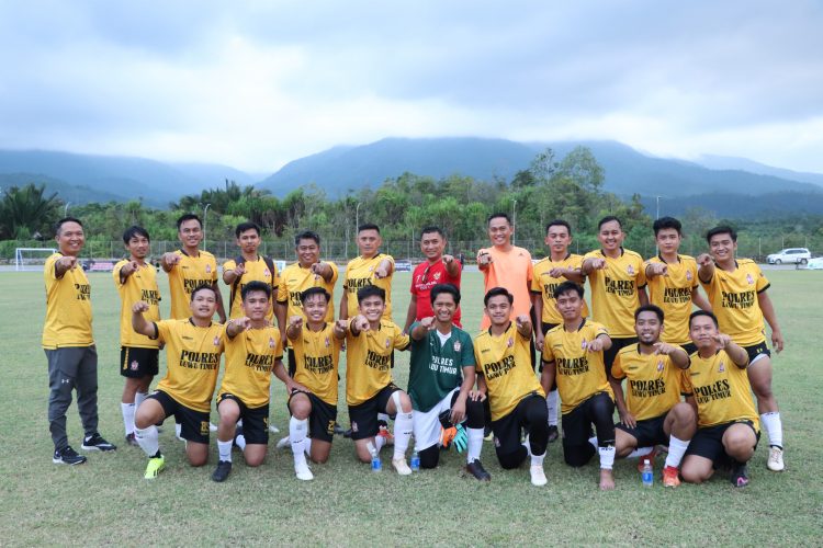 Tumbangkan PT Vale, Kesebelasan Polres Lutim Melaju ke Semifinal Bupati Cup