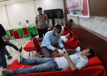 Semarak HUT Humas Polri ke-74, Polres Lutim Gelar Donor Darah