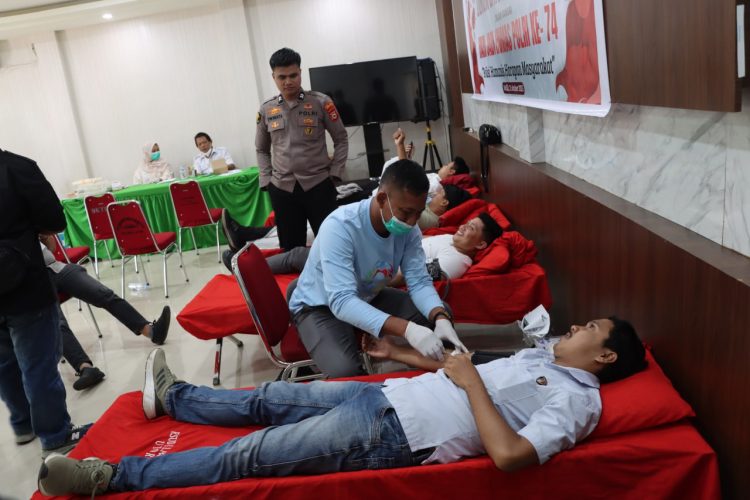 Semarak HUT Humas Polri ke-74, Polres Lutim Gelar Donor Darah