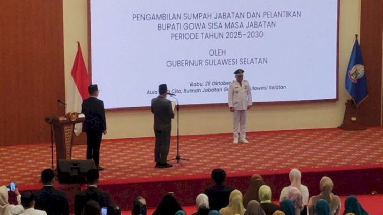 Pelantikan Darmawangsa Muin sebagai Bupati Gowa