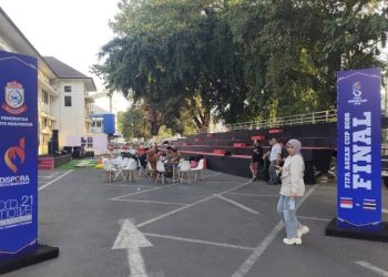 Nobar Final ASEAN Cup di Balai Kota Makassar Dimodifikasi Seperti Stadion Mini