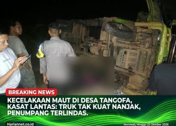 Dump truck kecelakaan di Jalan Trans Sulawesi Morowali