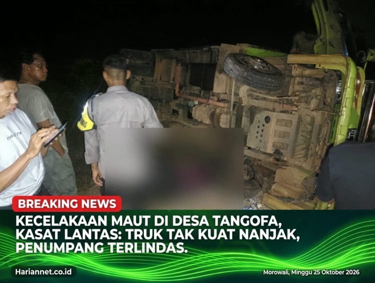 Dump truck kecelakaan di Jalan Trans Sulawesi Morowali